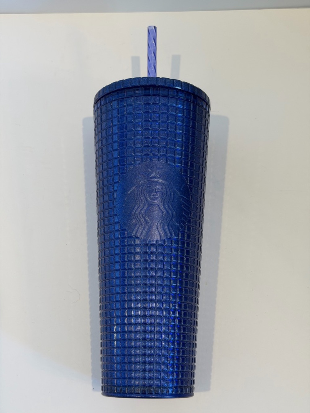 Starbucks Textured Navy Blue Studded Cold Cup with Straw NWT
